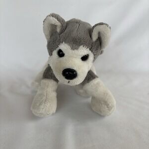 Ikea Husky Livlig Gray White Puppy Dog Plush 8" Stuffed Animal Toy